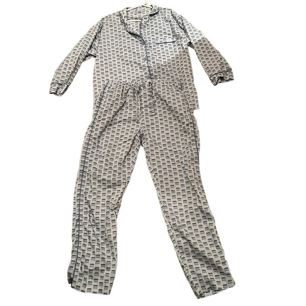 Rodan + and Fields 2 Piece Pajama Set PJ All Over Print Logo Promo Blue Large
